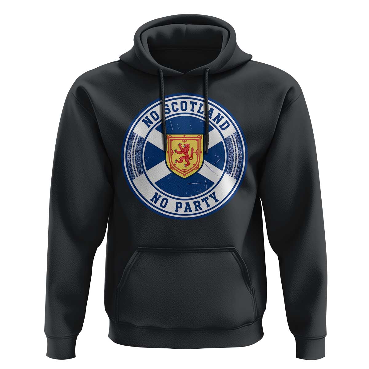 No Scotland No Party Hoodie Scottish Lion Rampant Crest Vintage Saltire Flag