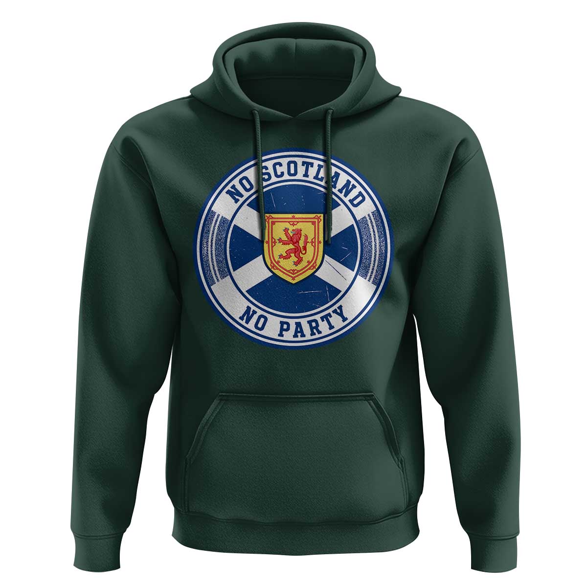 No Scotland No Party Hoodie Scottish Lion Rampant Crest Vintage Saltire Flag