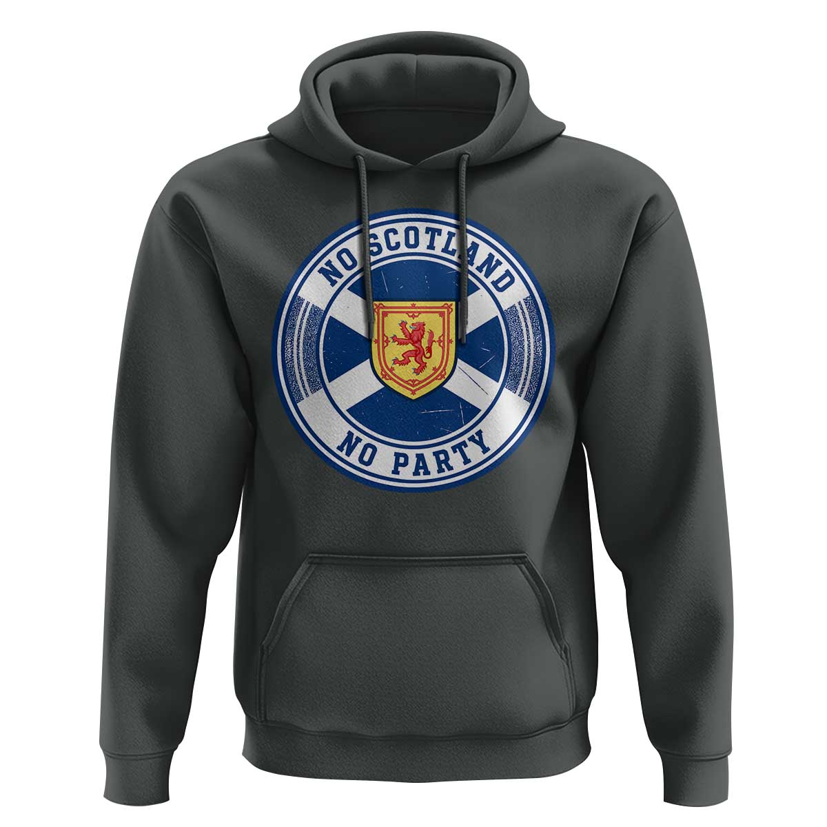 No Scotland No Party Hoodie Scottish Lion Rampant Crest Vintage Saltire Flag