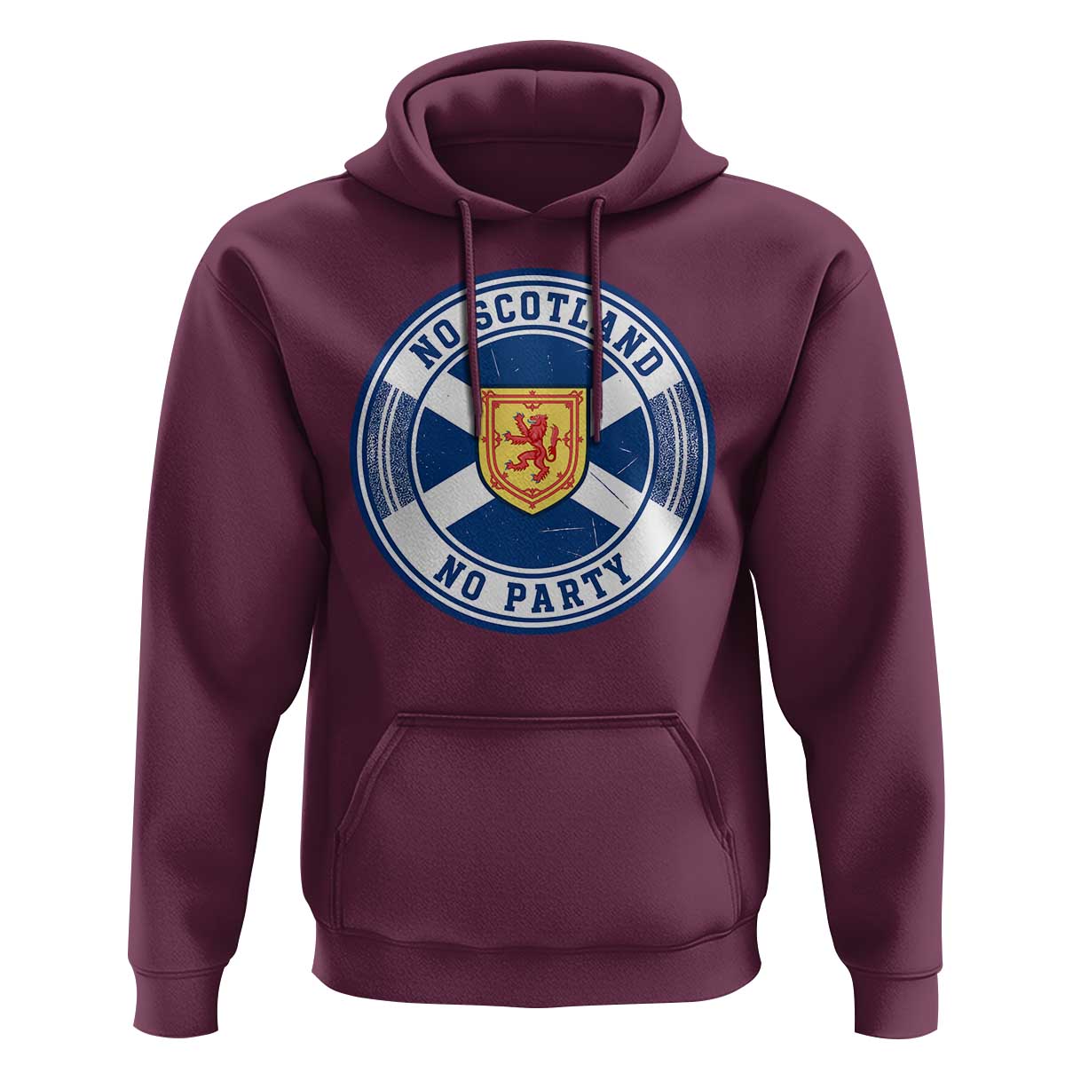 No Scotland No Party Hoodie Scottish Lion Rampant Crest Vintage Saltire Flag