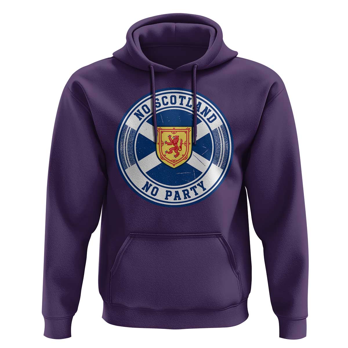 No Scotland No Party Hoodie Scottish Lion Rampant Crest Vintage Saltire Flag