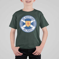 No Scotland No Party T Shirt For Kid Scottish Lion Rampant Crest Vintage Saltire Flag