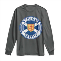 No Scotland No Party Long Sleeve Shirt Scottish Lion Rampant Crest Vintage Saltire Flag