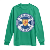 No Scotland No Party Long Sleeve Shirt Scottish Lion Rampant Crest Vintage Saltire Flag