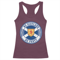 No Scotland No Party Racerback Tank Top Scottish Lion Rampant Crest Vintage Saltire Flag