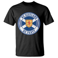 No Scotland No Party T Shirt Scottish Lion Rampant Crest Vintage Saltire Flag