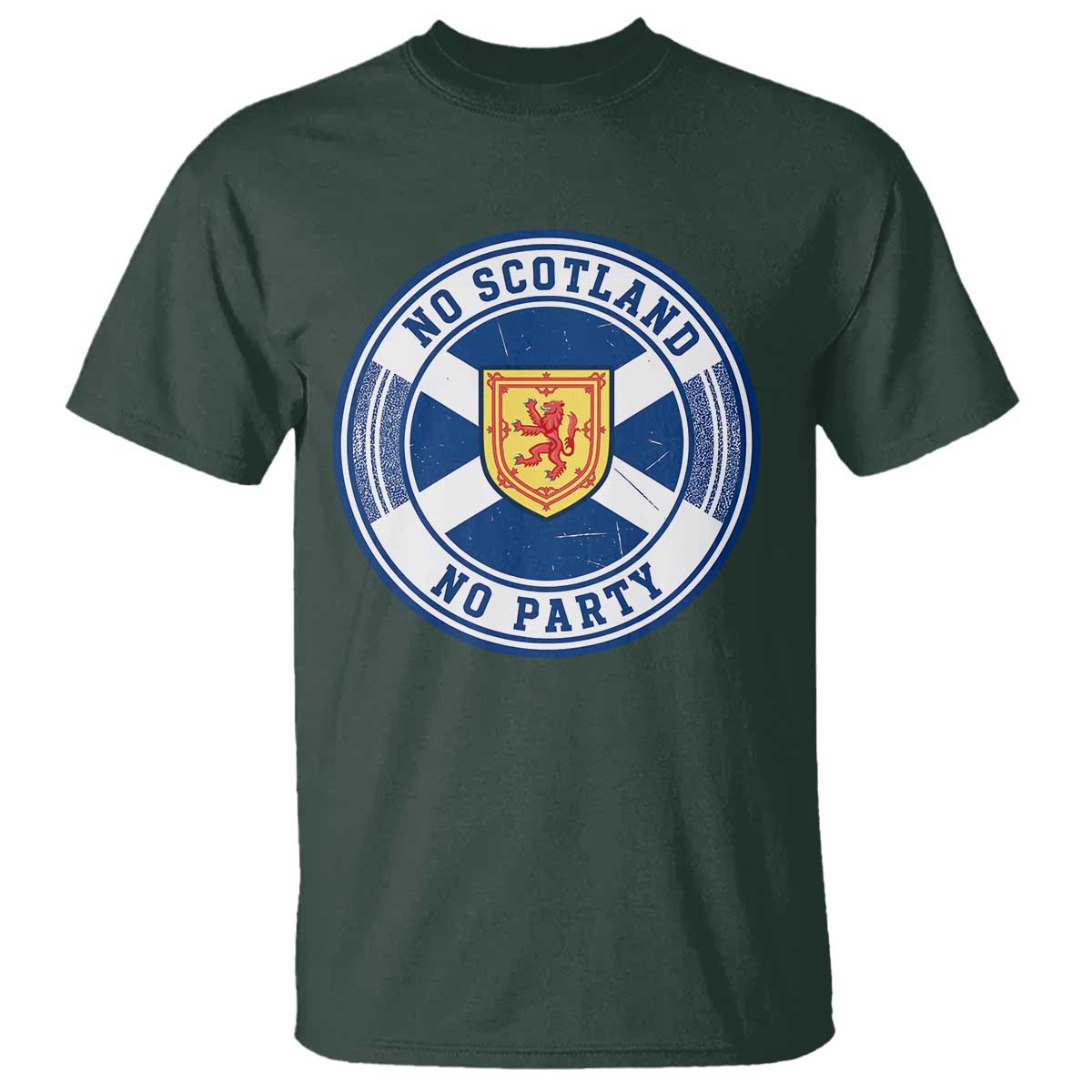 No Scotland No Party T Shirt Scottish Lion Rampant Crest Vintage Saltire Flag