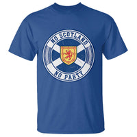 No Scotland No Party T Shirt Scottish Lion Rampant Crest Vintage Saltire Flag