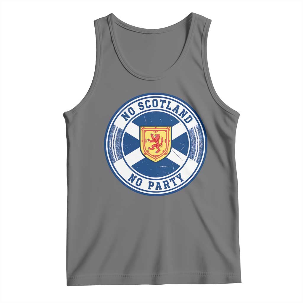 No Scotland No Party Tank Top Scottish Lion Rampant Crest Vintage Saltire Flag