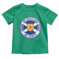No Scotland No Party Toddler T Shirt Scottish Lion Rampant Crest Vintage Saltire Flag