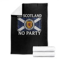 No Scotland No Party Throw Blanket Lion Rampant Crest Scottish Tartan Flag