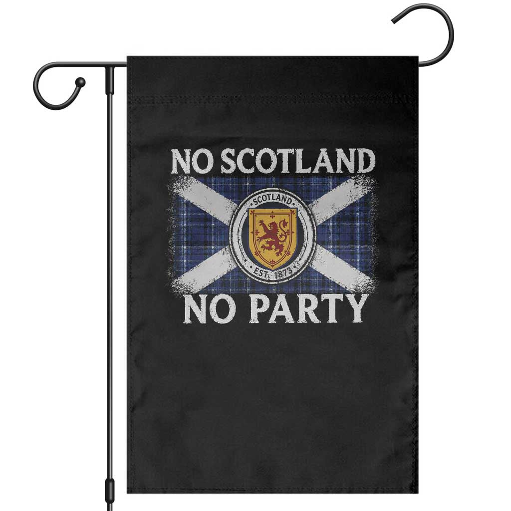 No Scotland No Party Garden Flag Lion Rampant Crest Scottish Tartan Flag