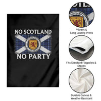 No Scotland No Party Garden Flag Lion Rampant Crest Scottish Tartan Flag