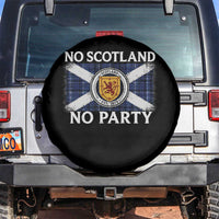 No Scotland No Party Spare Tire Cover Lion Rampant Crest Scottish Tartan Flag