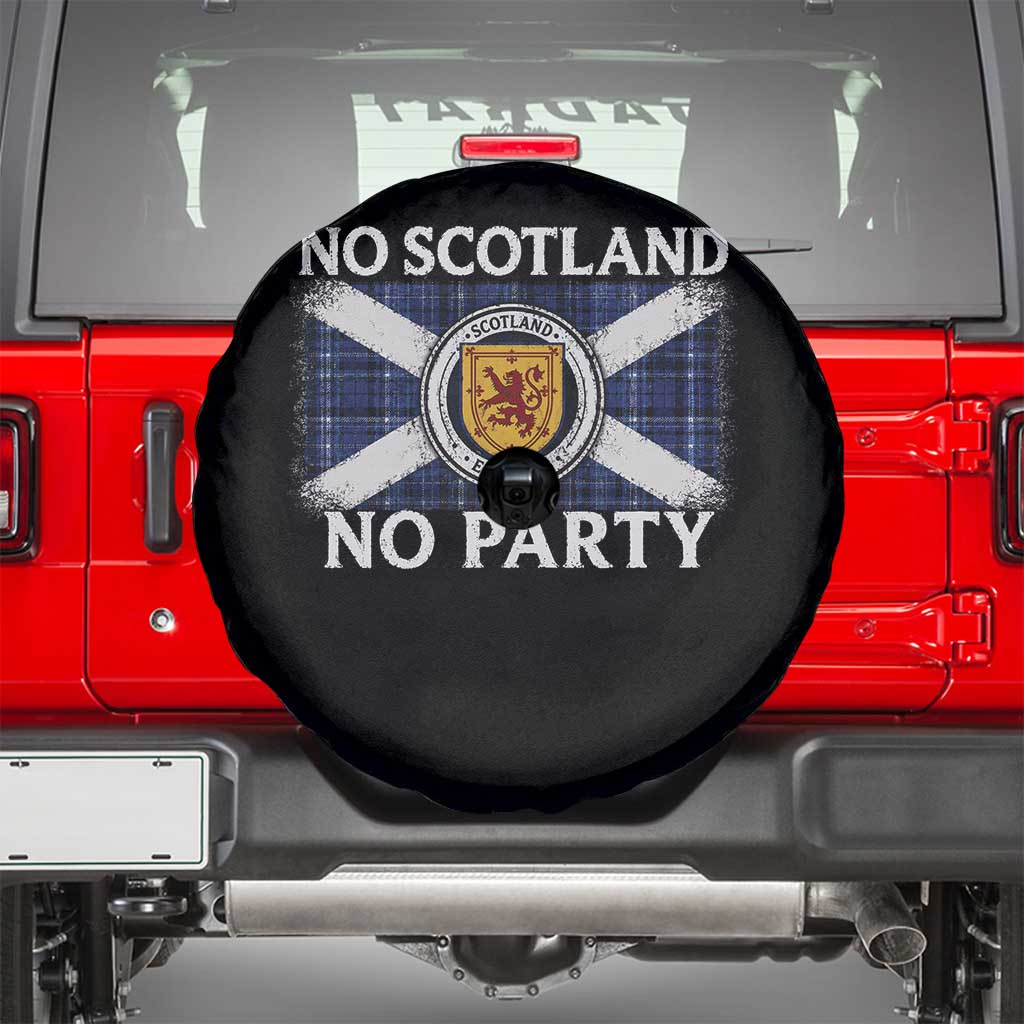 No Scotland No Party Spare Tire Cover Lion Rampant Crest Scottish Tartan Flag
