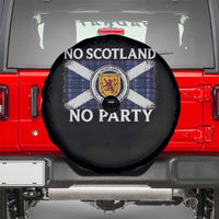 No Scotland No Party Spare Tire Cover Lion Rampant Crest Scottish Tartan Flag