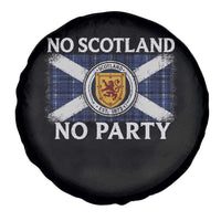 No Scotland No Party Spare Tire Cover Lion Rampant Crest Scottish Tartan Flag