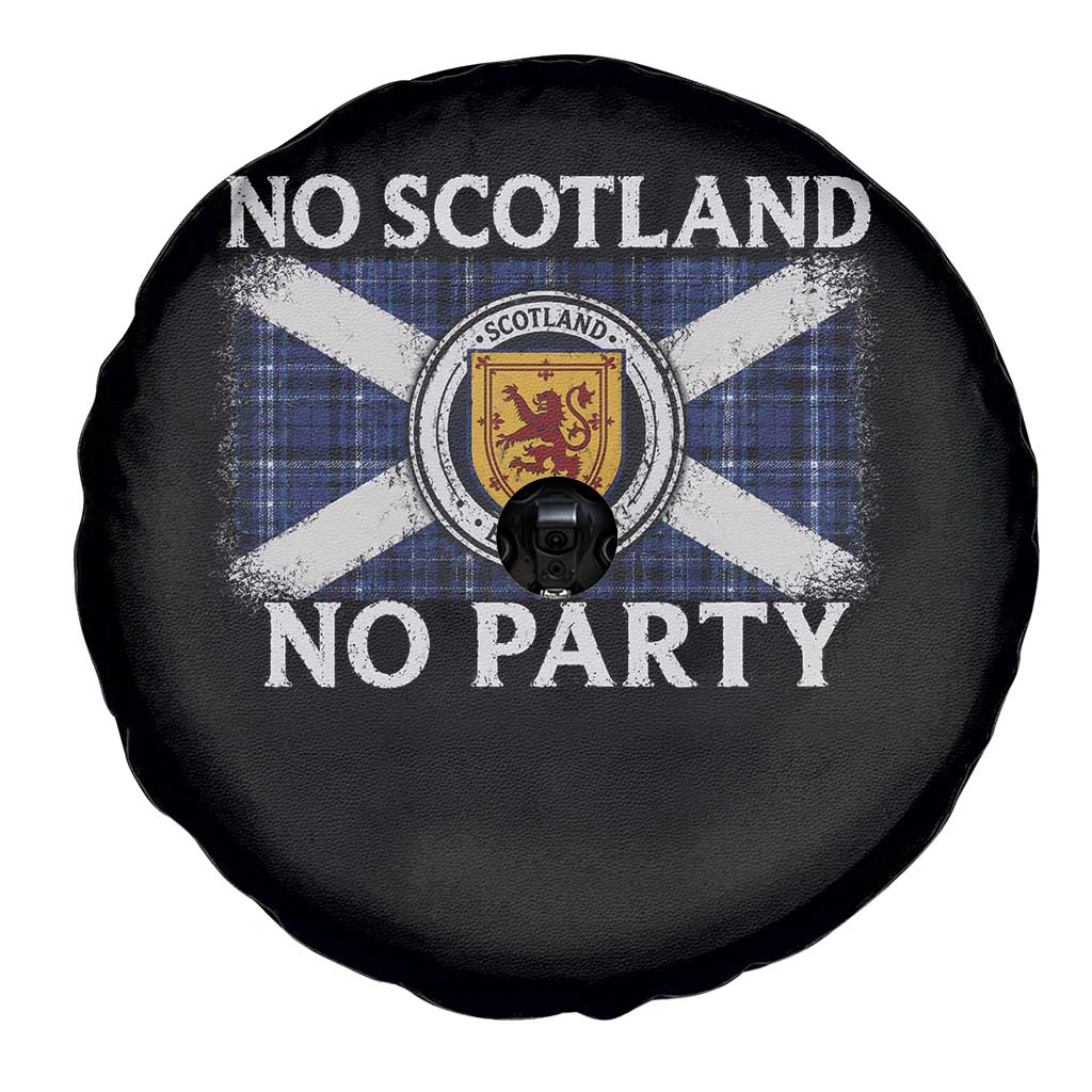 No Scotland No Party Spare Tire Cover Lion Rampant Crest Scottish Tartan Flag