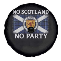 No Scotland No Party Spare Tire Cover Lion Rampant Crest Scottish Tartan Flag