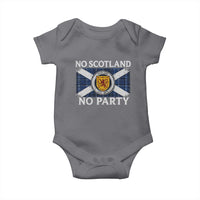 No Scotland No Party Baby Onesie Lion Rampant Crest Scottish Tartan Flag