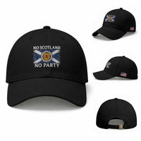 No Scotland No Party Baseball Cap Lion Rampant Crest Scottish Tartan Flag