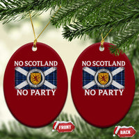 No Scotland No Party Ceramic Ornament Lion Rampant Crest Scottish Tartan Flag
