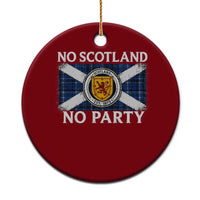 No Scotland No Party Ceramic Ornament Lion Rampant Crest Scottish Tartan Flag