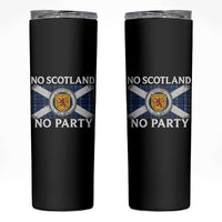 No Scotland No Party Skinny Tumbler Lion Rampant Crest Scottish Tartan Flag