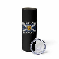 No Scotland No Party Skinny Tumbler Lion Rampant Crest Scottish Tartan Flag