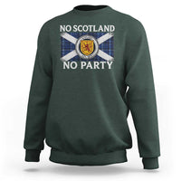 No Scotland No Party Sweatshirt Lion Rampant Crest Scottish Tartan Flag