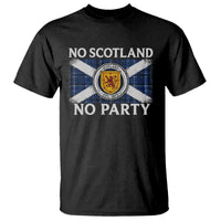 No Scotland No Party T Shirt Lion Rampant Crest Scottish Tartan Flag