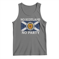 No Scotland No Party Tank Top Lion Rampant Crest Scottish Tartan Flag