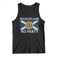 No Scotland No Party Tank Top Lion Rampant Crest Scottish Tartan Flag