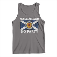 No Scotland No Party Tank Top Lion Rampant Crest Scottish Tartan Flag