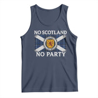 No Scotland No Party Tank Top Lion Rampant Crest Scottish Tartan Flag