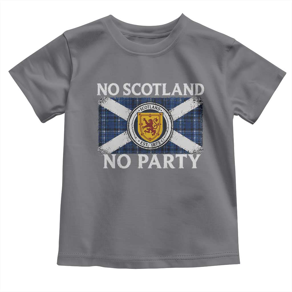 No Scotland No Party Toddler T Shirt Lion Rampant Crest Scottish Tartan Flag