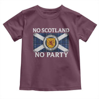 No Scotland No Party Toddler T Shirt Lion Rampant Crest Scottish Tartan Flag