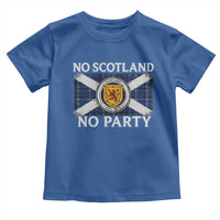 No Scotland No Party Toddler T Shirt Lion Rampant Crest Scottish Tartan Flag