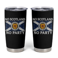 No Scotland No Party Tumbler Cup Lion Rampant Crest Scottish Tartan Flag
