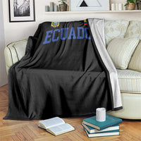 Ecuador Vintage Throwback Soccer Jersey Style Throw Blanket Ecuadorian Hispanic Heritage