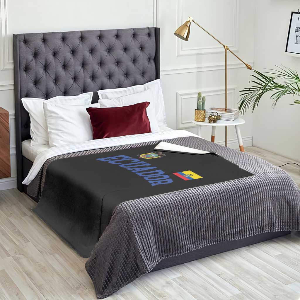 Ecuador Vintage Throwback Soccer Jersey Style Throw Blanket Ecuadorian Hispanic Heritage