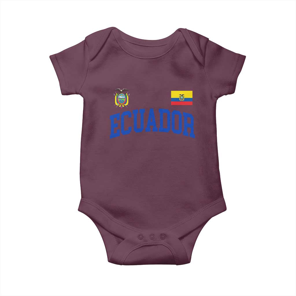 Ecuador Vintage Throwback Soccer Jersey Style Baby Onesie Ecuadorian Hispanic Heritage