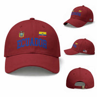 Ecuador Vintage Throwback Soccer Jersey Style Baseball Cap Ecuadorian Hispanic Heritage