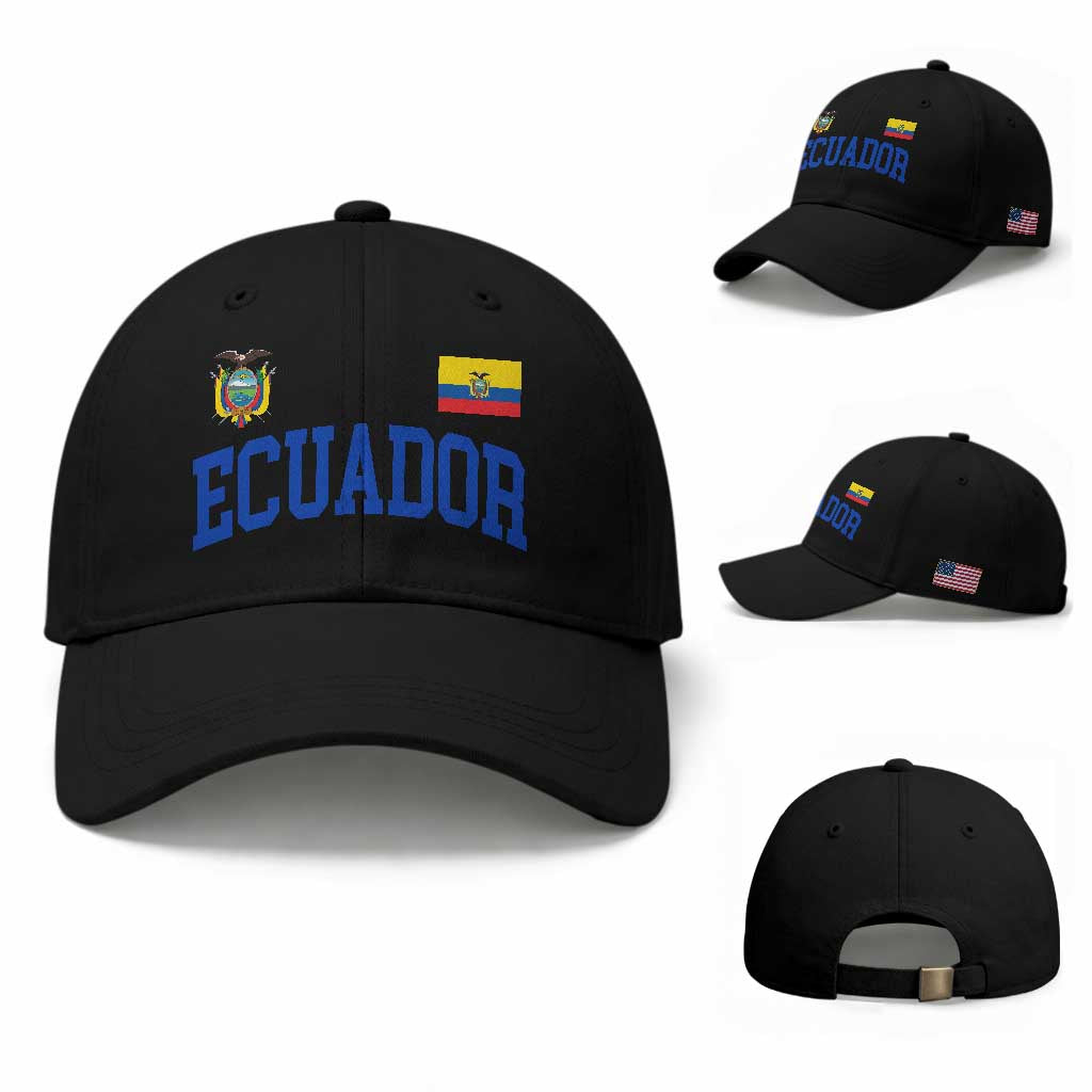 Ecuador Vintage Throwback Soccer Jersey Style Baseball Cap Ecuadorian Hispanic Heritage