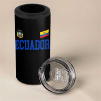 Ecuador Vintage Throwback Soccer Jersey Style 4 in 1 Can Cooler Tumbler Ecuadorian Hispanic Heritage