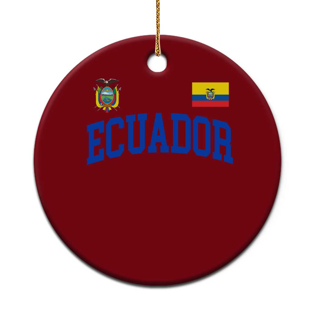 Ecuador Vintage Throwback Soccer Jersey Style Ceramic Ornament Ecuadorian Hispanic Heritage