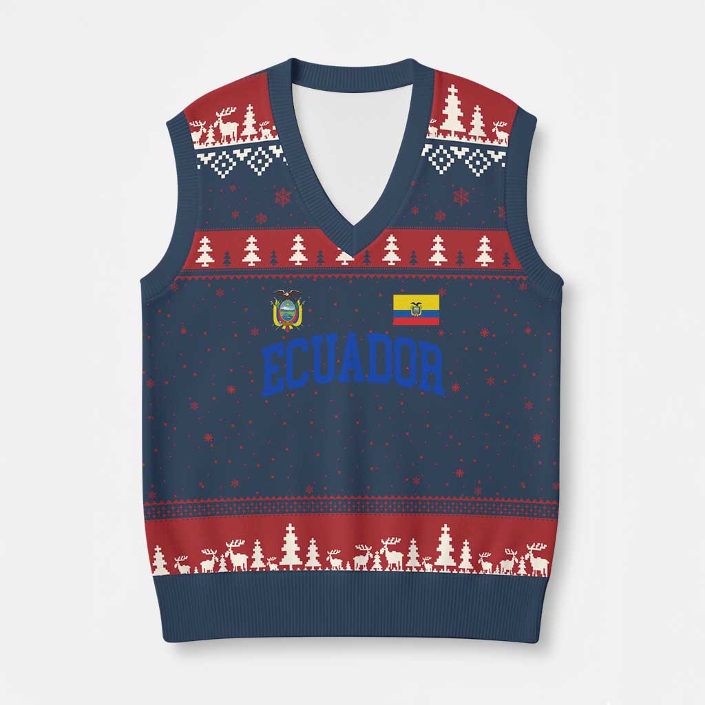 Ecuador Vintage Throwback Soccer Jersey Style V-Neck Knit Sweater Vest Ecuadorian Hispanic Heritage