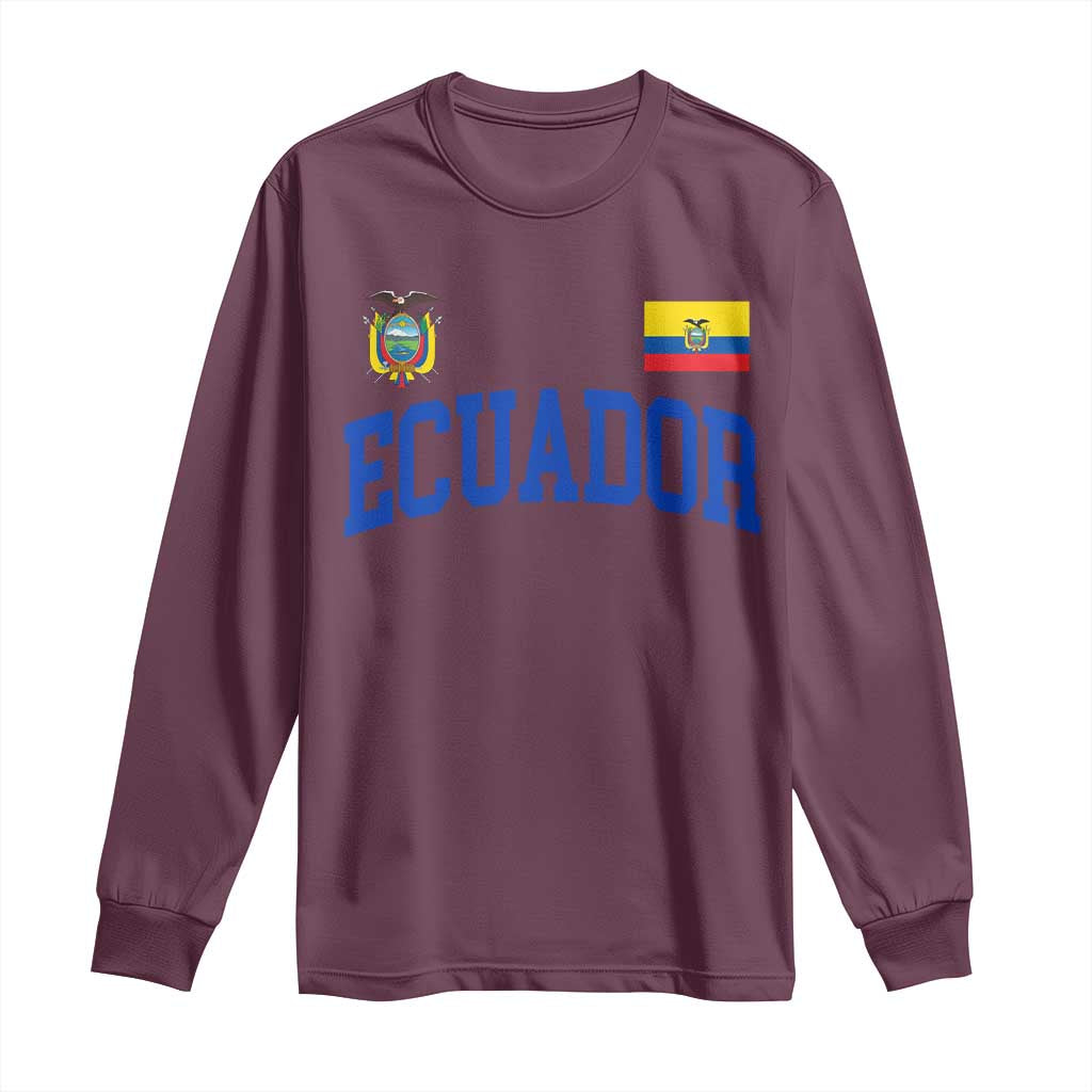Ecuador Vintage Throwback Soccer Jersey Style Long Sleeve Shirt Ecuadorian Hispanic Heritage