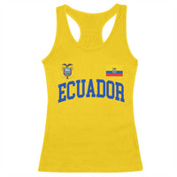 Ecuador Vintage Throwback Soccer Jersey Style Racerback Tank Top Ecuadorian Hispanic Heritage