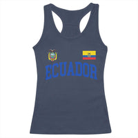 Ecuador Vintage Throwback Soccer Jersey Style Racerback Tank Top Ecuadorian Hispanic Heritage